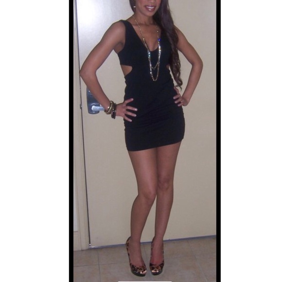 Black Dress w/ cut outs - Picture 1 of 3